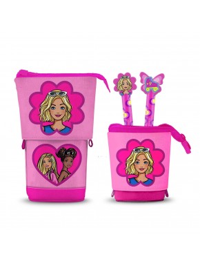Trousse rose Barbie Flower avec stylos effaçables
