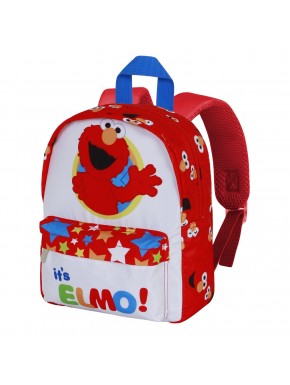 Sac à dos maternelle blanc et rouge avec Elmo de 1 Rue Sésame
