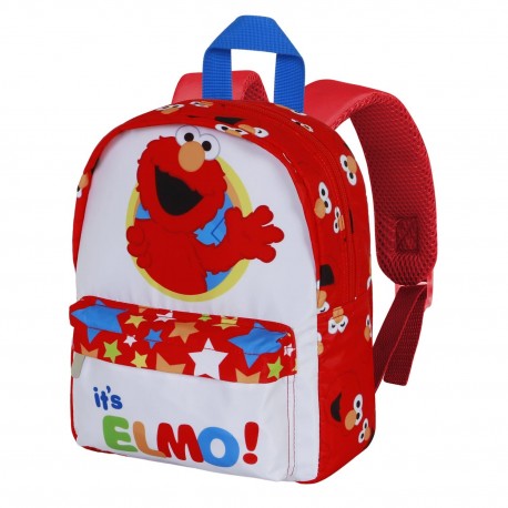 Sac à dos maternelle blanc et rouge avec Elmo de 1 Rue Sésame
