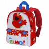 Sac à Dos Maternelle Elmo 1 Rue Sésame, Blanc et Rouge