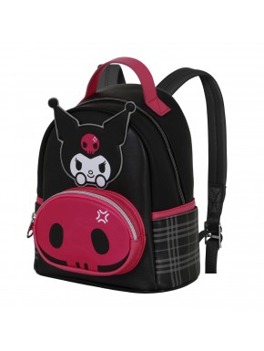 Mochila negra Hello Kitty Kuromi con diseño de calavera
