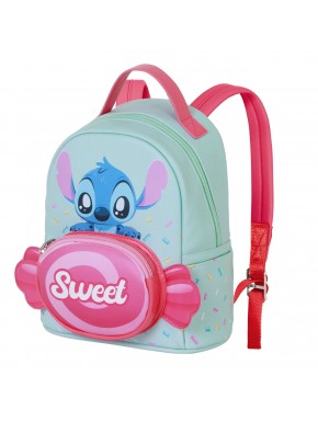 Mochila azul de Lilo y Stitch con diseño de caramelo