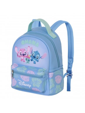 Mochila azul de Lilo y Stitch con compartimento central