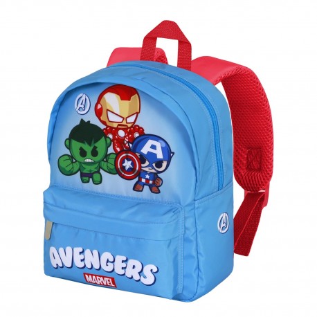 Mochila azul Marvel Vingadores para pré-escolar