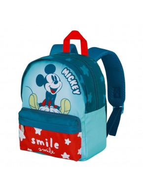 Sac à dos bleu Mickey Mouse avec poche avant rouge