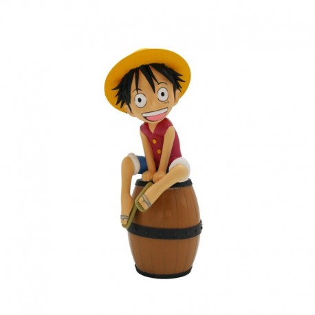 Lámpara figura de Luffy sobre barril 27 cm