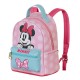 Mochila pequena rosa Minnie Mouse com bolinhas