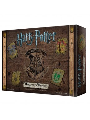 Caja del juego de mesa Harry Potter Hogwarts Battle con escudos