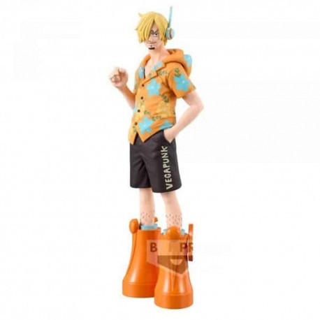 Figura de Sanji de One Piece con camisa naranja y botas naranjas