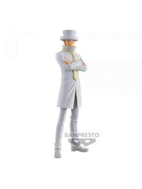 Figura Kaku de Banpresto One Piece con sombrero y abrigo gris