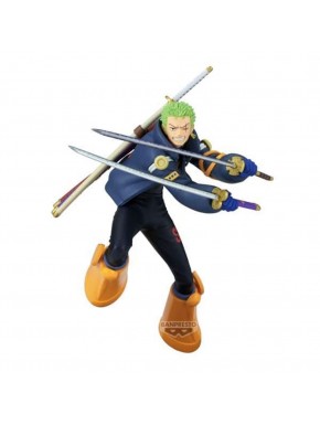 Figura de Roronoa Zoro de Banpresto en pose dinámica con espadas