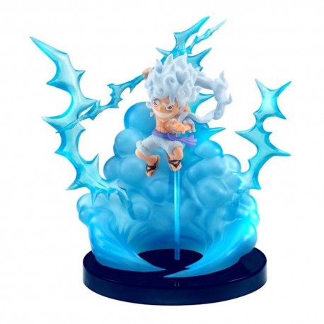 Figura de Monkey D. Luffy Gear5 de One Piece con efectos azules