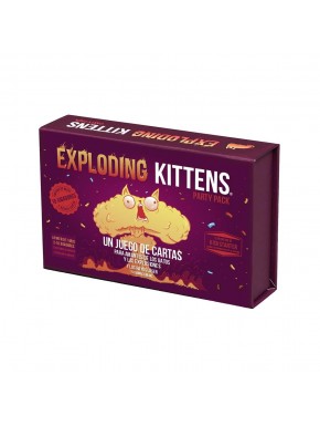 Boîte et cartes du jeu de société Exploding Kittens Party Pack