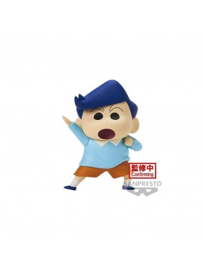 Figura de Kazama Kun con pelo azul y ropa casual de Crayon Shinchan de Banpresto