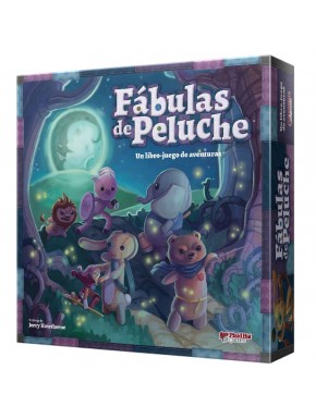 Boîte et composants du jeu de société Fables de Peluche