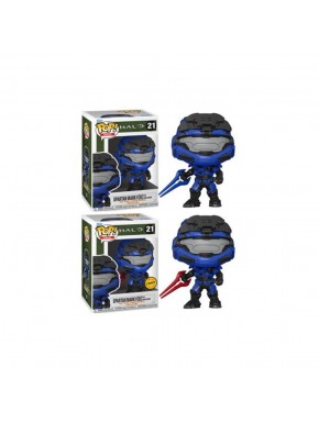 Funko Pop Halo Infinite Spartan Mark VII azul e preto