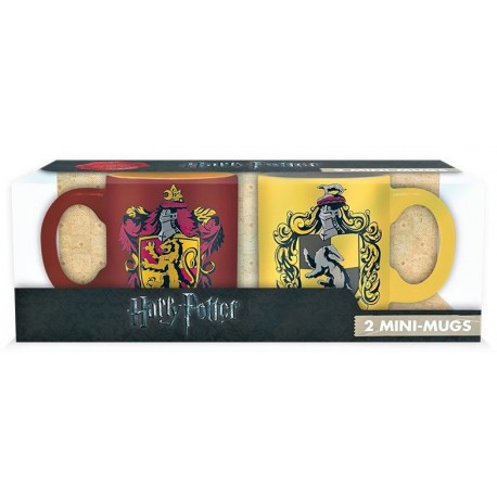 Set 2 mini mugs Gryffindor and Hufflepuff Harry Potter