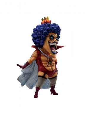 Figura de Emporio Ivankov de One Piece con peluca azul y atuendo rojo