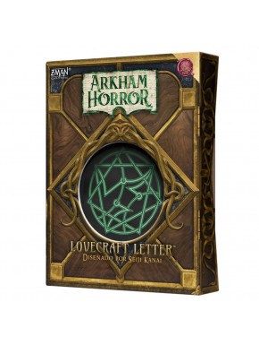 Caja y componentes del juego Arkham Horror Lovecraft Letter