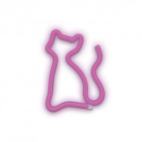 Lámpara LED neon gato rosa Forever Light