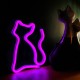 Lámpara LED neon gato rosa Forever Light