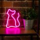Lámpara LED neon gato rosa Forever Light