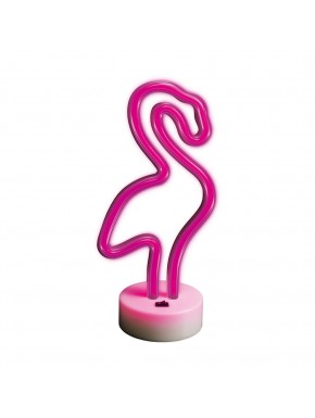 Lámpara LED de neón rosa con diseño de flamingo