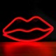 Lámpara de neón LED roja en forma de labios