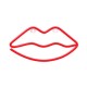 Lámpara de neón LED roja en forma de labios