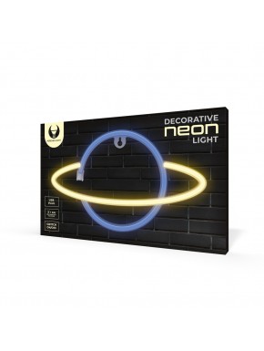Lámpara LED Neon Saturn Yellow azul y amarilla