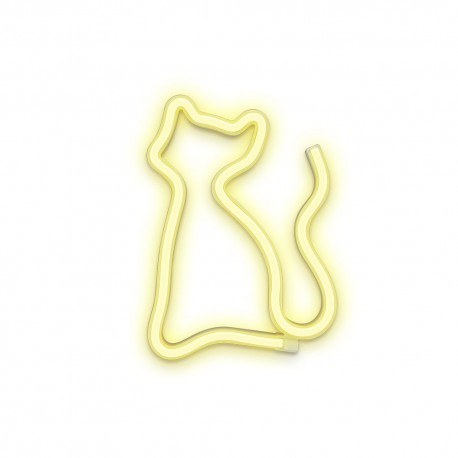 Lámpara LED neon de gato en forma cálida blanca