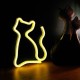 Lámpara LED neon de gato en forma cálida blanca