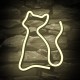 Lámpara LED neon de gato en forma cálida blanca