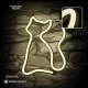 Lámpara LED neon de gato en forma cálida blanca