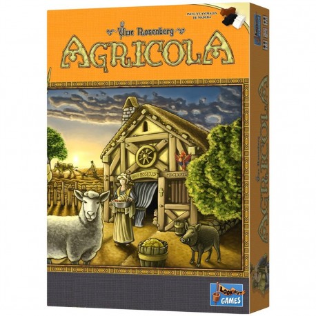 Caja del juego Agricola con diseño de granja