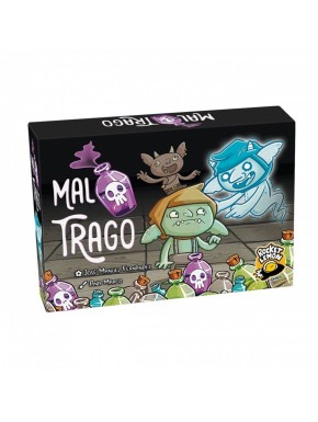 Caja y componentes del juego de mesa Mal Trago