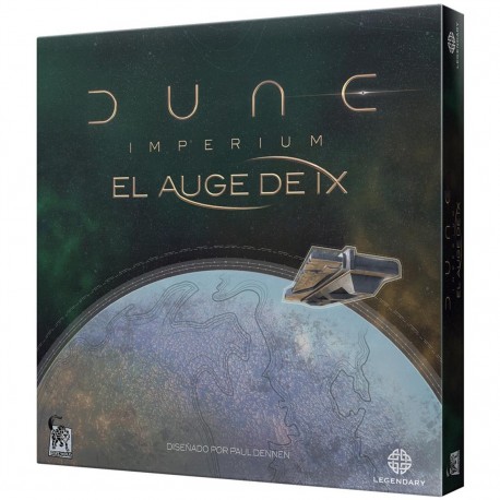 Caja y componentes del juego Dune Imperium: El Auge de Ix