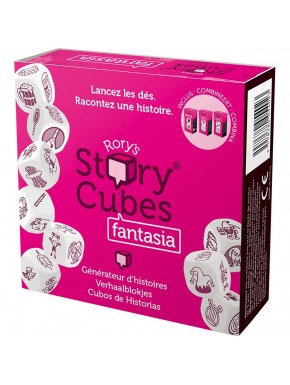 Caja del juego Story Cubes Fantasía con dados ilustrados