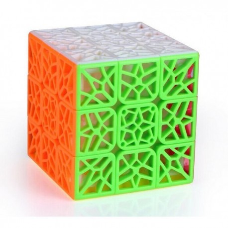 Cubo de Rubik 3x3 QiYi DNA diseño verde y naranja