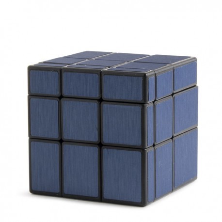 Cubo de Rubik Qiyi Mirror 3x3 azul en diferentes posiciones