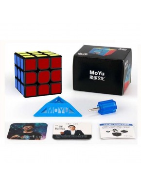Cubo de Rubik MoYu MeiLong 3x3 magnético negro con accesorios