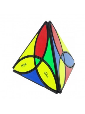 Cubo de Rubik Qiyi Clover Pyraminx negro, colores vibrantes