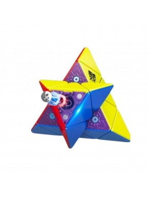Cubo Rubik MoYu WeiLong Pyraminx MagLev, colores rojo, azul y amarillo