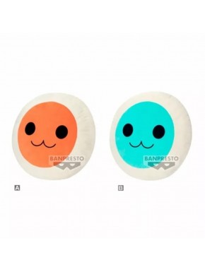 Peluche Donkatsu Face naranja y celeste de Taiko no Tatsujin