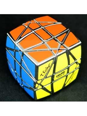 Cubo de Rubik Hexaminx plateado de Calvin's con colores vibrantes