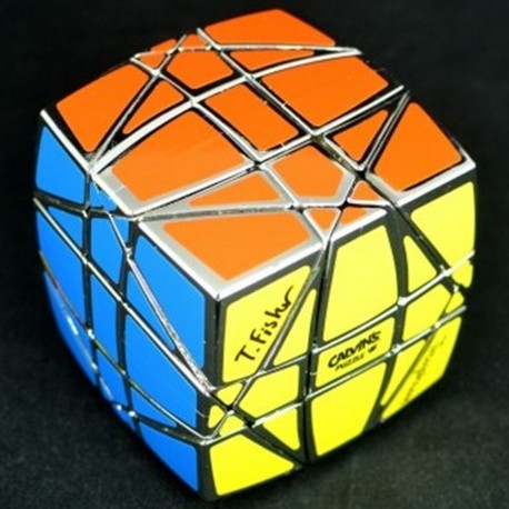 Cubo de Rubik Hexaminx plateado de Calvin's con colores vibrantes