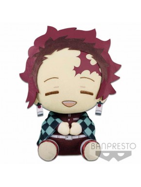Peluche de Tanjiro Kamado de Demon Slayer avec cape à carreaux