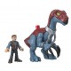 Figura Therizinosaurus Imaginext de Mattel en rojo y azul