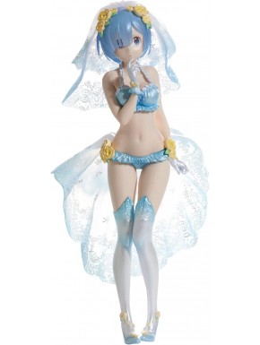 Figura de Rem de Re: Zero con atuendo azul y detalles florales