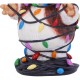 Figura de Gizmo em luzes de Natal com gorro de Papai Noel